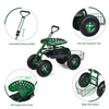 4-Wheel Garden Workseat with Storage Basket - Lucktree
