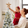 Lucktree Snow Flocked Christmas Tree, Premium Hinged Artificial Pine Tree, Remote Controller, Xmas Full Tree for Indoor - LucktreeUS