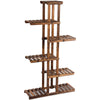 Lucktree Flower Rack Wood Plant Stand 7 Wood Shelves 11 Pots