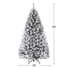 6FT/9FT  Snow Flocked Christmas Tree, Hinged Pine Tree - LucktreeUS