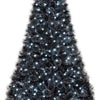 Lucktree 6/7/8 ft Pre-Lit Black Halloween Christmas Tree, Artificial Hinged Xmas Full Tree with 362/572/860 Pine Needles & PVC Branch Tips