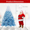 Lucktree Snow Flocked Christmas Tree with Lush Branch Tips & Foldable Metal Stan ( Blue Gradient & White )