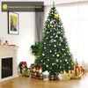 9ft Artificial Douglas Christmas Tree, Unlit Hinged Pine Tree, with 3594 Branch Tips and Solid Metal Stand - LucktreeUS