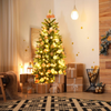 Lucktree 5ft Pre-lit Artificial Christmas Tree, Hinged Fir Pencil Christmas Tree with Lights - LucktreeUS