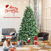 Lucktree 7FT Pre-Lit Artificial Christmas Tree, Hinged Realistic Snowy Xmas Pine Tree W/ 450 Color Changing LED Lights, 11 Flash Modes - LucktreeUS
