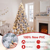 6/7.5/9/4.5 FT Snow-Flocked Christmas Tree, Pre-lit Xmas Tree w/ 250/450/550/150 Warm White LED Lights & 600/1010/1498/295 Branch Tips