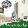 4.5 FT Pre-Lit Christmas Tree Snow Flocked, Artificial Christmas Tree with 757 Branch Tips