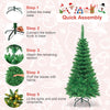 4.5 ft Snow Flocked Pencil Christmas Tree, Pre-Lit Slim Xmas Tree with 226 Branch Tips