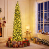 7FT Pre-lit Pencil Christmas Tree, Slim Artificial Xmas Tree with 150 Warm White LED Lights