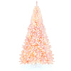 7.5 FT Pre-Lit Artificial Christmas Tree with Snow Flocked Pink Leaves