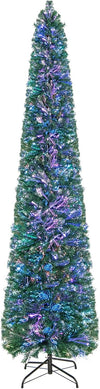 Lucktree 6ft / 7ft / 8ft Fiber Optic Pencil Christmas Tree Xmas Full Tree for Home Office Holiday Decor
