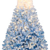 Lucktree Pre-Lit Snow Flocked Christmas Tree | Artificial Hinged Xmas Full Tree
