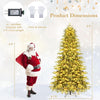 Lucktree Pre-Lit Artificial Christmas Tree with PVC & Soft TPE Branch Tips & Foldable Metal Stand