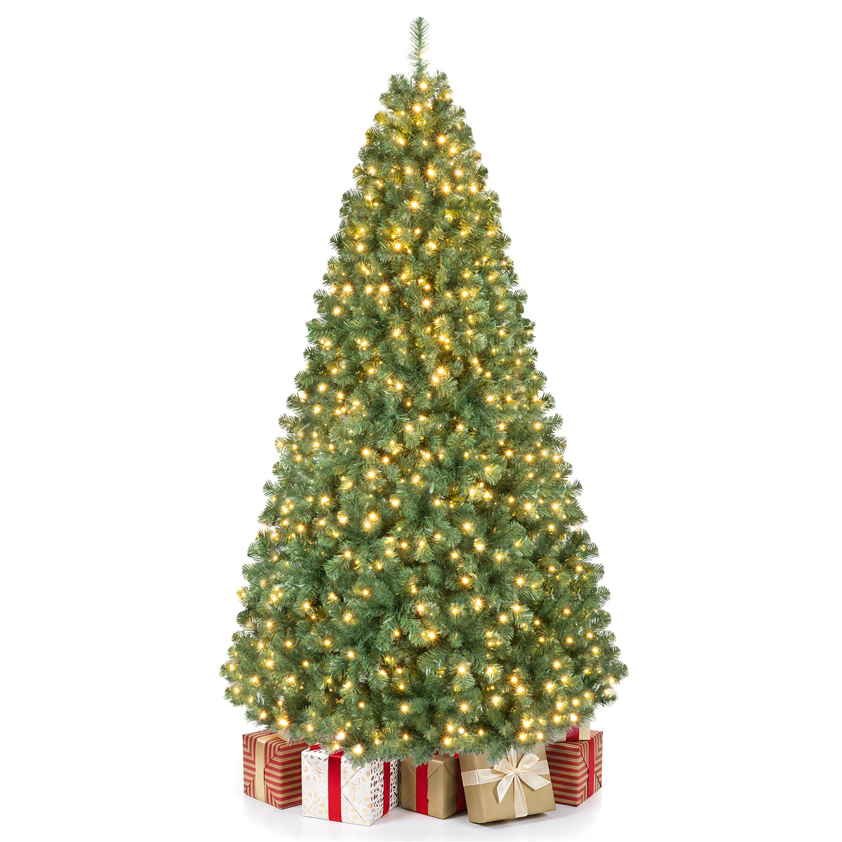 7 FT Pre-Lit Artificial Christmas Tree, 1188 Hinged Branch Tips