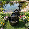 Lucktree 3-Tier Barrel Waterfall Fountain with Electric Pump
