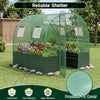 Lucktree 6.5 x 6.5 Ft Walk-in Greenhouse with Raised Garden Bed | Plant Hot House with Galvanized Steel Frame