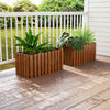 Lucktree Slat Style Planter Box Wood Raised Garden Bed for Growing Vegetables Flowers Herbs