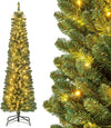 Lucktree Pre-Lit Slim Pencil Christmas Tree Slender Holiday Tree for Home Office Decoration