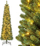 Lucktree Pre-Lit Slim Pencil Christmas Tree Slender Holiday Tree for Home Office Decoration