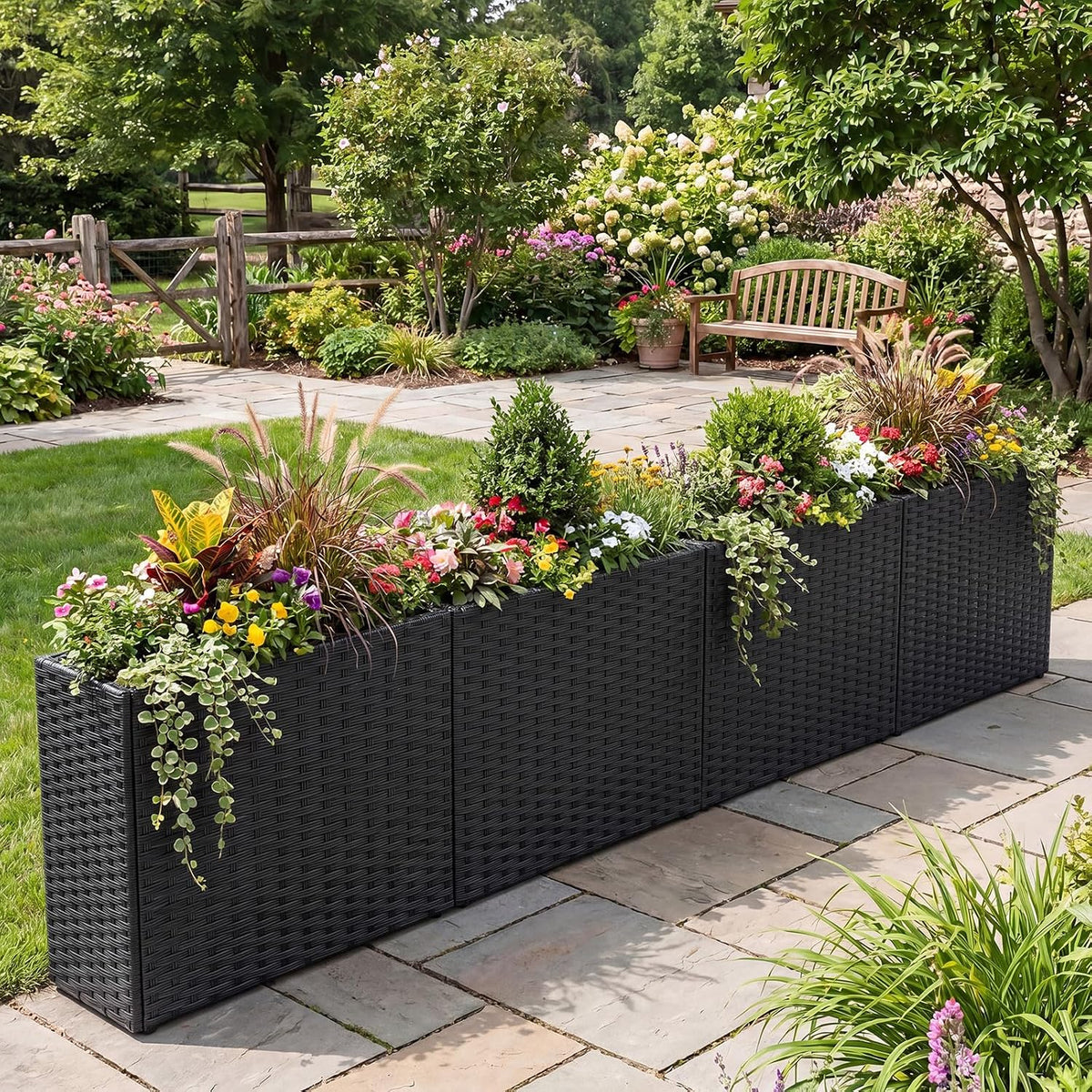 Lucktree Wicker Raised Garden Bed