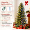7.5FT Pre-lit Artificial Christmas Tree, Hinged Xmas Tree with 1195 Branch Tips