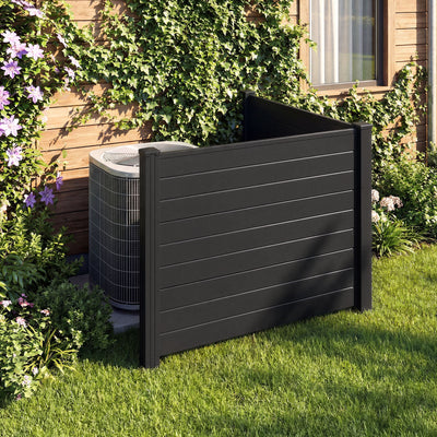 122cm x 95cm Air Conditioner Fence 2 Panels, Outdoor Privacy Fence with Metal Ground Stakes