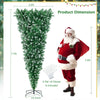 7.5 FT Pre-lit Upside Down Christmas Tree, Snow Flocked Artificial Xmas Tree with 1100 PVC Branch Tips