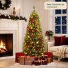5FT/6FT/6.9FT Artificial Christmas Tree, Modern Christmas Tree w/ LED Lighting