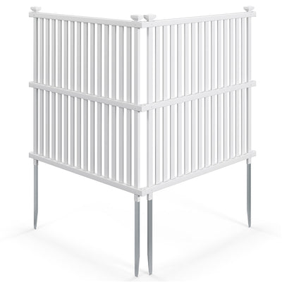Outdoor Air Conditioner Fence, 113 x 114 cm Vinyl Privacy Screen with Metal Ground Stakes