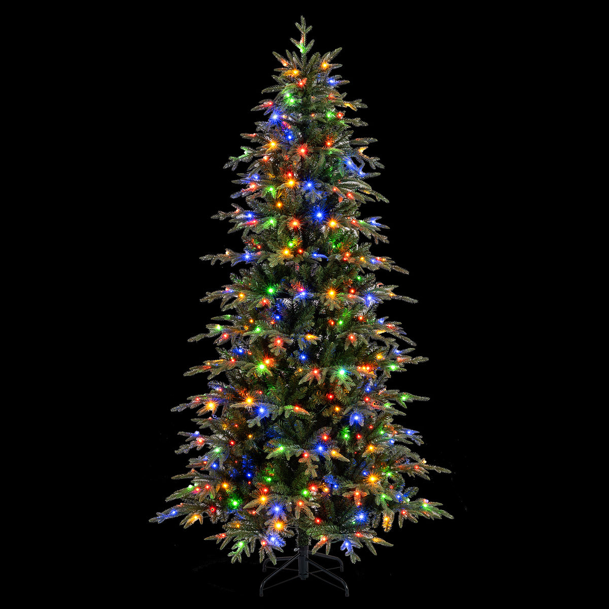 7.5FT Pre-lit Artificial Christmas Tree, Hinged Xmas Tree with 1195 Branch Tips