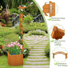 Wooden Garden Arbor with Planter Boxes, White Trellis Archway for Climbing Plants & Decorations