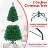5/6/7/8 FT Artificial Christmas Tree, Unlit Full Xmas Pine Tree with 350/650/950/1138 Branch Tips & Folding Metal Stand
