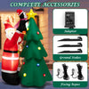 6FT Inflatable Christmas Decoration, Blow Up Christmas Tree & Santa Claus with Penguin