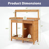 Wooden Potting Bench Table, Outdoor Garden Planting Table with Cabinet Drawer