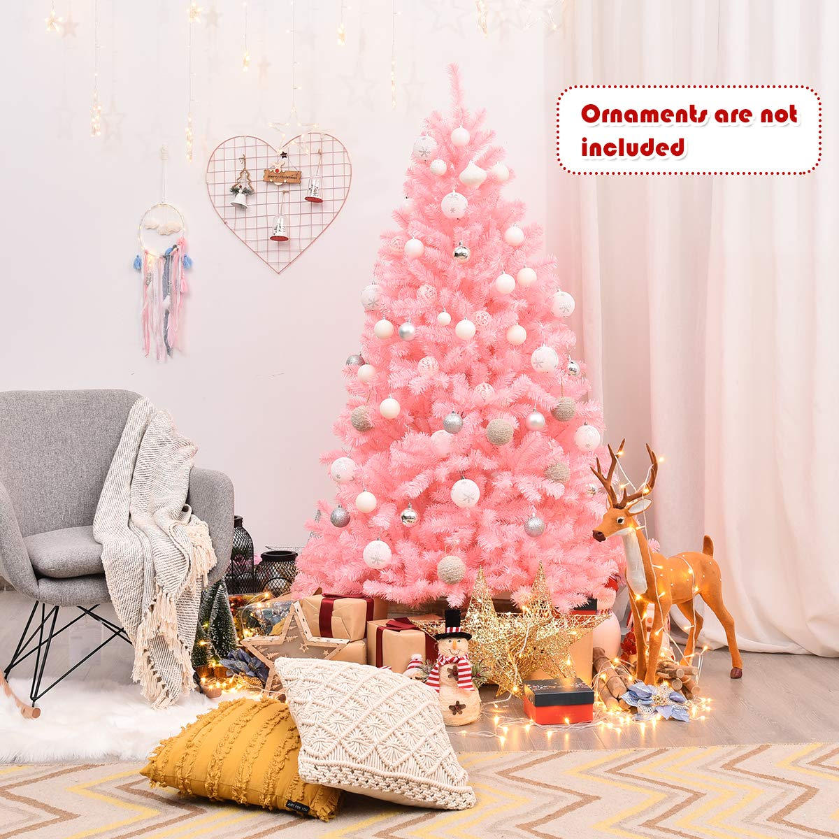 Lucktree Unlit Artificial Christmas Tree, 100% New PVC Material, Xmas Tree for Indoor and Outdoor Decoration - LucktreeUS