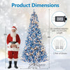 Lucktree Blue Hinged Xmas Tree with Frosted PVC Branch Tips & Warm White LED Lights