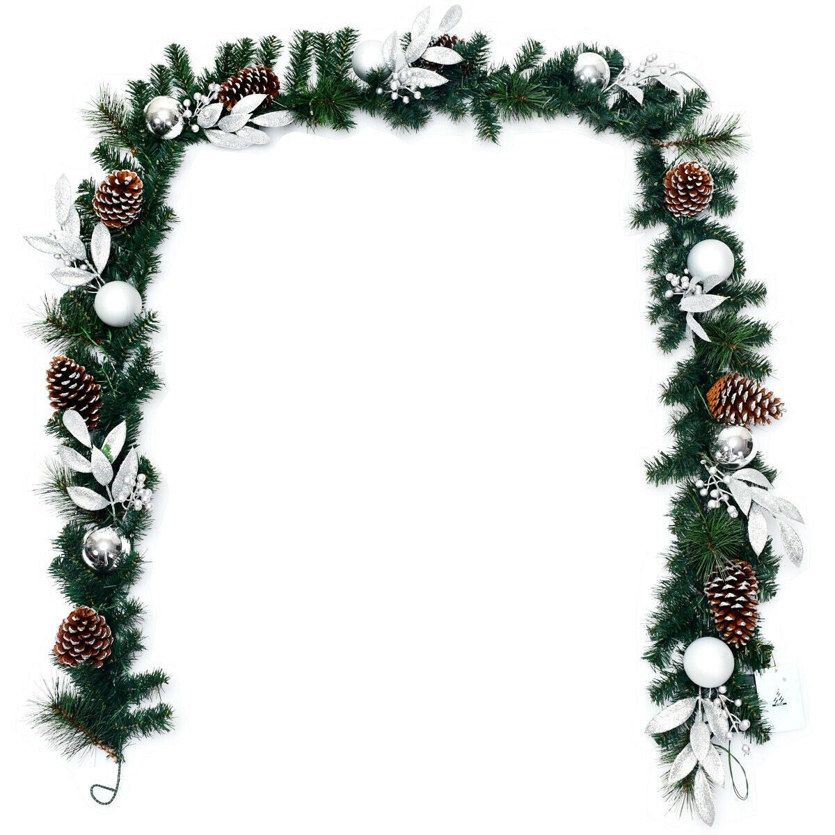 9FT Pre-lit Christmas Garland, with 50 LED Lights - LucktreeUS