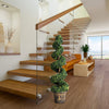 4 Ft Artificial Boxwood Spiral Tree, Fake Greenery Plants - LucktreeUS