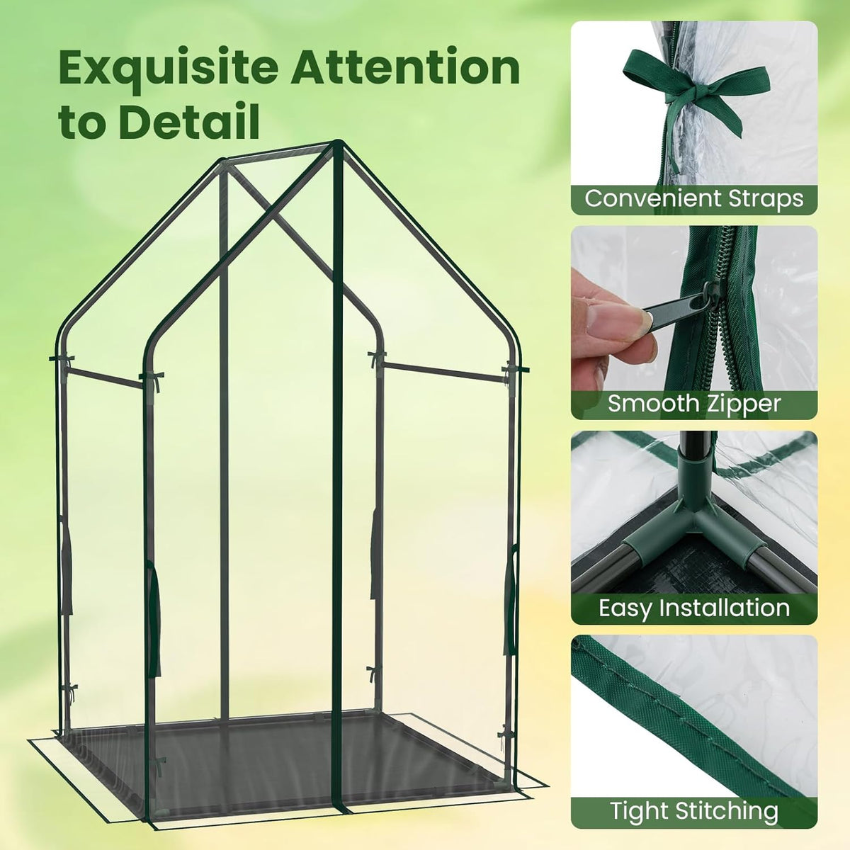 Lucktree Mini Outdoor Portable Green House with Sturdy Metal Frame