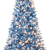 Lucktree Blue Hinged Xmas Tree with Frosted PVC Branch Tips & Warm White LED Lights