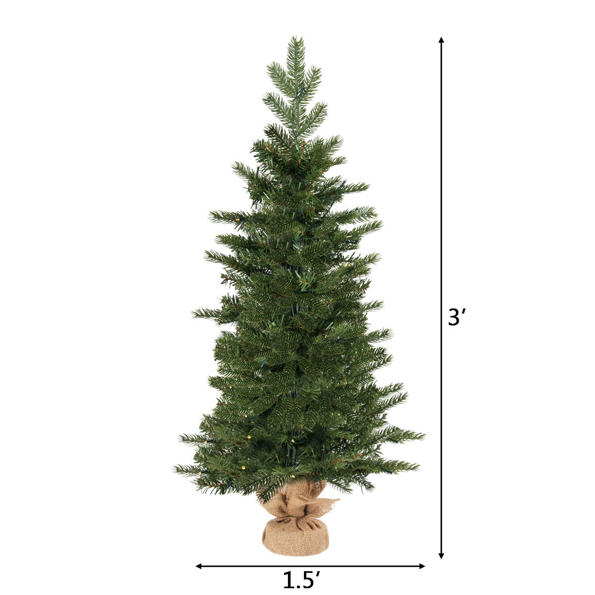 Lucktree 3ft Prelit Christmas Tree - LucktreeUS
