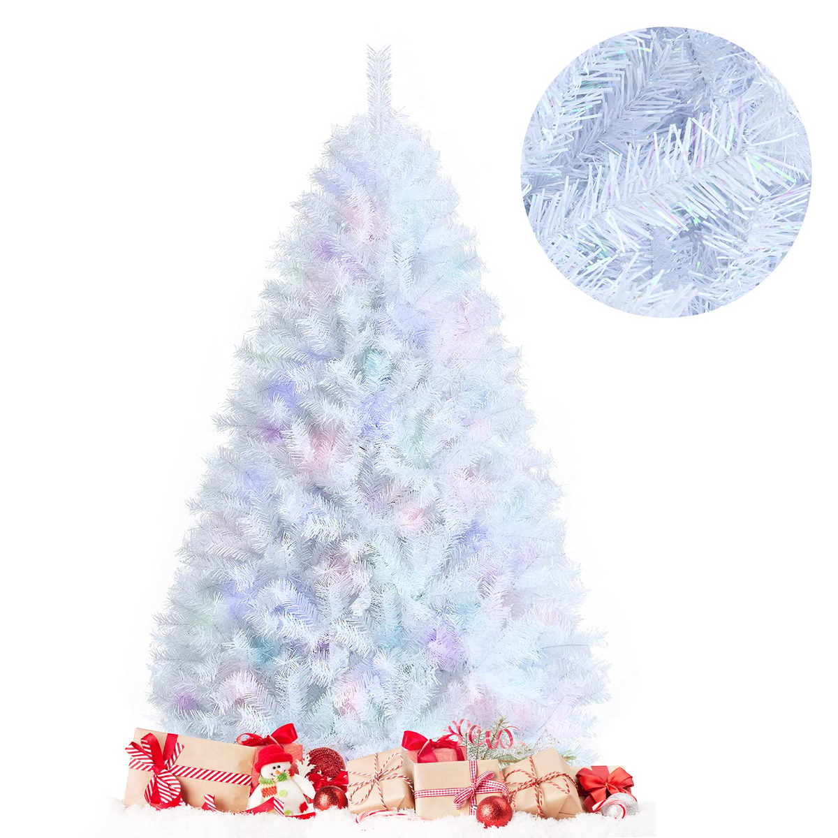 Lucktree Artificial Christmas Tree, Hinged Unlit Full Xmas Pine Tree, Quick Set-Up, for Indoor Home Office Holiday Decoration - LucktreeUS