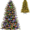 6FT Prelit Artificial Christmas Tree, Hinged Christmas Tree with 350 LED Lights