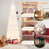 7 FT Christmas Pencil Tree, Hinged Holiday Tree with 300 Warm White LED Lights