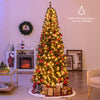 6FT Prelit Pencil Black Christmas Tree, Artificial Slim Xmas Tree with 618 Branch Tips