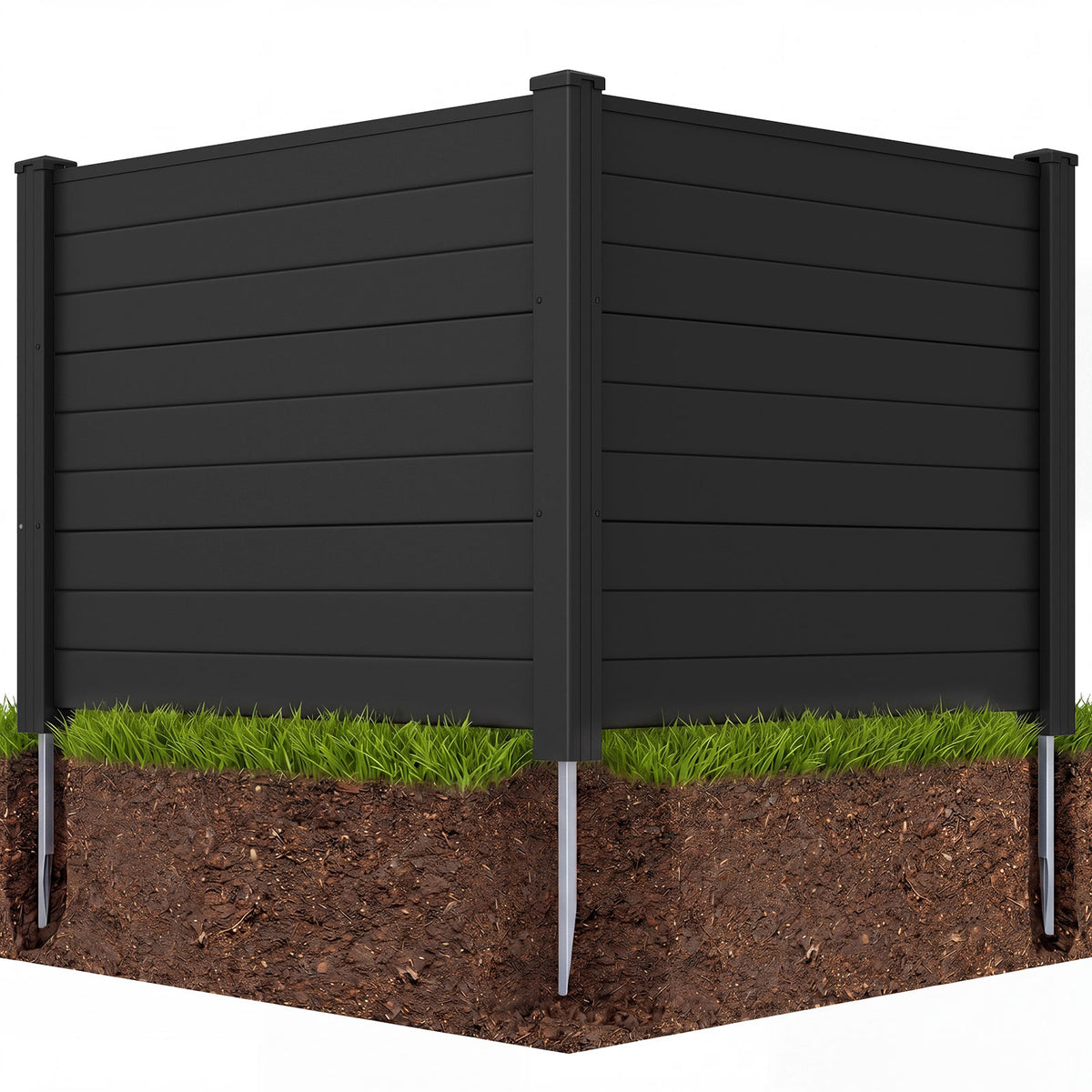 122cm x 95cm Air Conditioner Fence 2 Panels, Outdoor Privacy Fence with Metal Ground Stakes