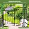 87" Steel Garden Arch with Planter Beds, Dig-Free Wedding Arbor w/Lockable Gates for Vines