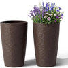 Lucktree 21” Tall Round Tapered All Weather Flower Pots Set of 2