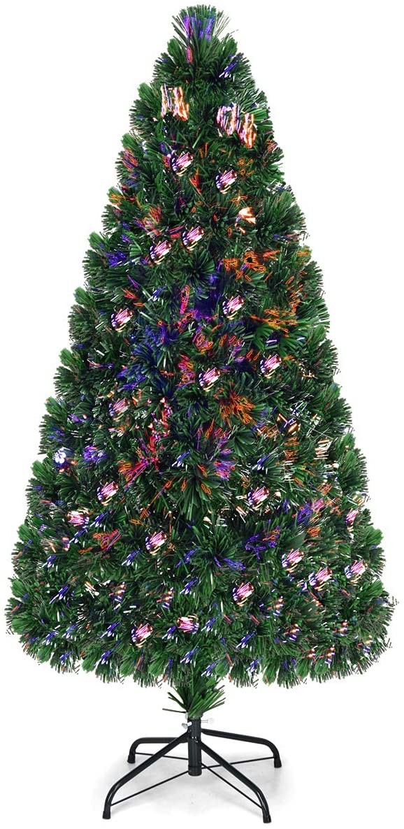 Artificial PVC Christmas Tree Pre-Lit Fiber Optic Tree