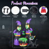 Lucktree 6 Ft Inflatable Halloween Witches, Blow up 2 Scary Witch Decoration